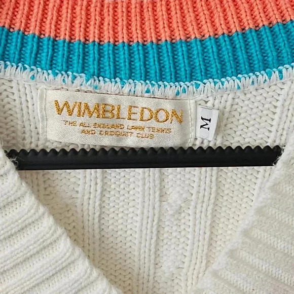 Vintage Wimbledon V-Neck Sweater Med - Picture 4 of 7